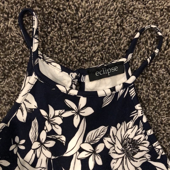 Eclipse Navy & White Floral Halter Dress - Picture 2 of 8